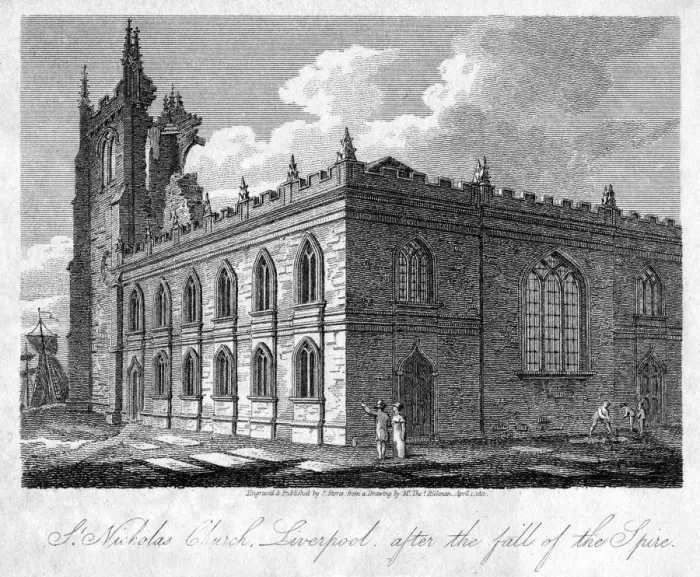 Framed Print : St Nicholas Church, Liverpool, Merseyside, 1812. Artist: James Sargant Storer Framed Print : St Nicholas Church, Liverpool, Merseyside, 1812. Artist: James Sargant Storer