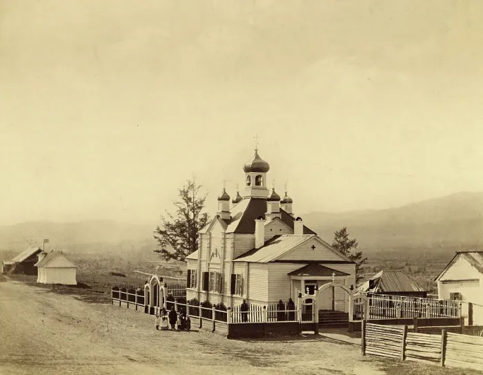 Framed Print : St Nicholas Church Sredne-Kariiskii Mines, 1891. Creator: Aleksei Kuznetsov Framed Print : St Nicholas Church Sredne-Kariiskii Mines, 1891. Creator: Aleksei Kuznetsov