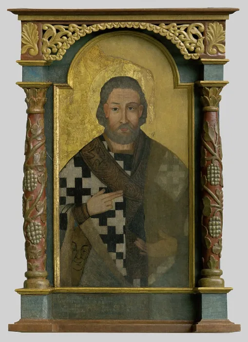 Framed Print : St. Nicholas, (icon), 1760-1770. Creator: Unknown