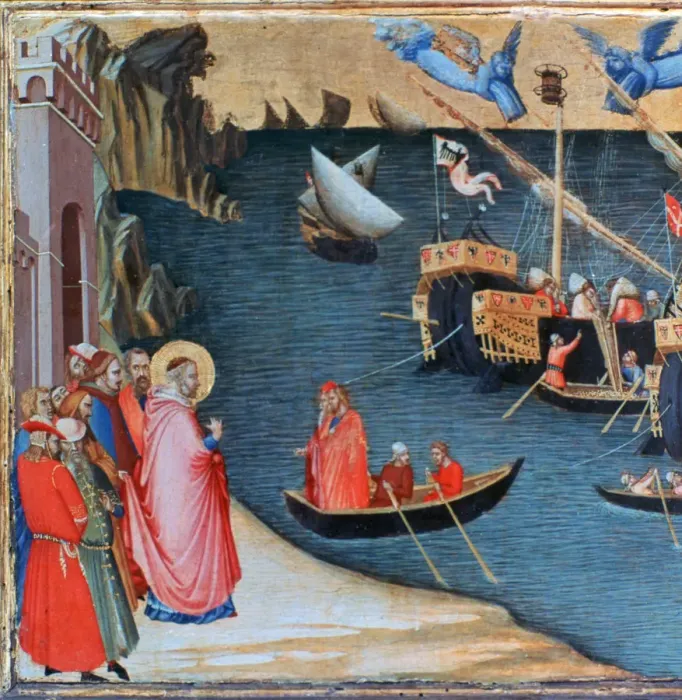 Framed Print : St Nicholas Saves Mira from Famine, c1327-1332. Artist: Ambrogio Lorenzetti Framed Print : St Nicholas Saves Mira from Famine, c1327-1332. Artist: Ambrogio Lorenzetti