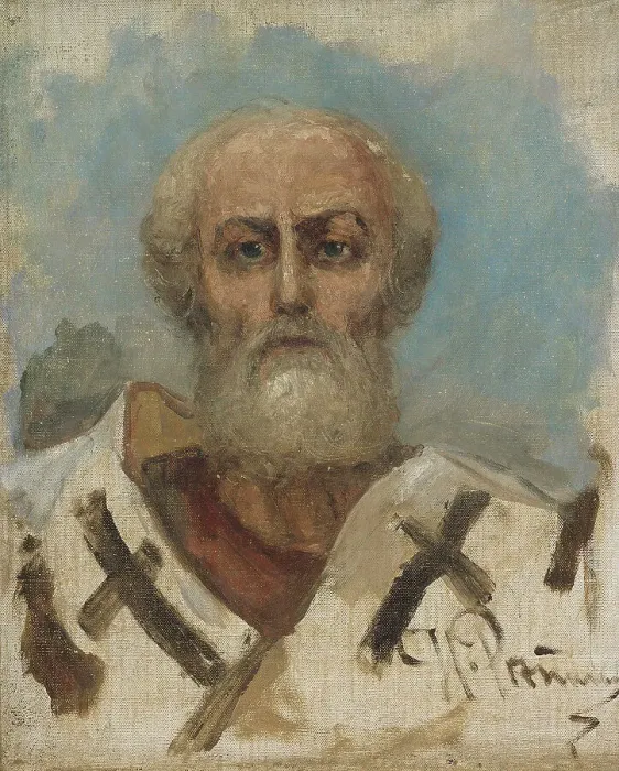 Framed Print : St. Nicholas, study, 1888. Creator: Il'ya Repin Framed Print : St. Nicholas, study, 1888. Creator: Il'ya Repin