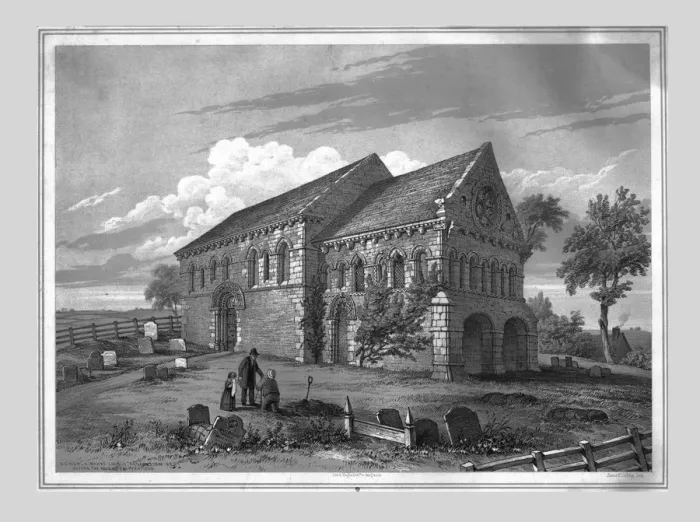 Framed Print : St Nicholass Church, Barfreston, late 19th century. Creator: James Kellaway Colling Framed Print : St Nicholass Church, Barfreston, late 19th century. Creator: James Kellaway Colling