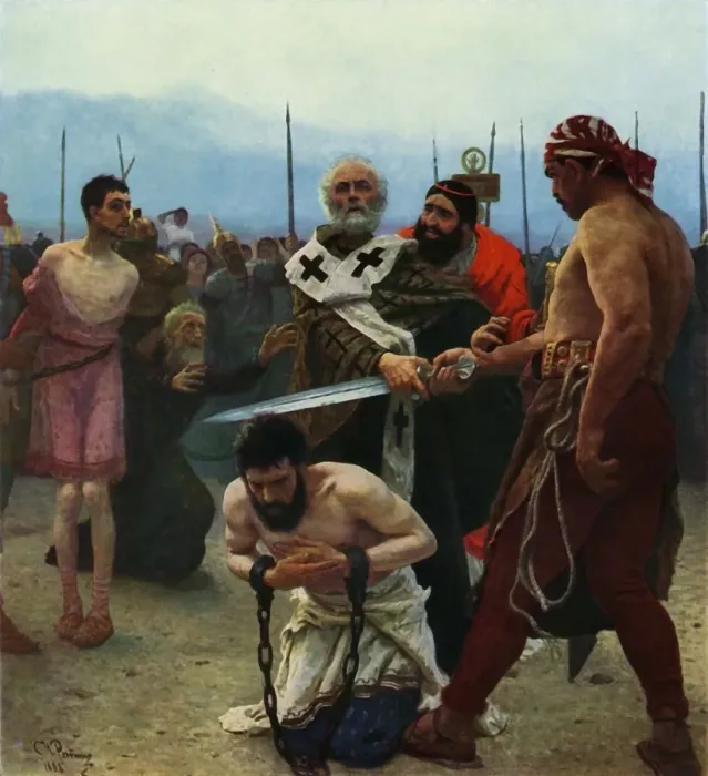 Framed Print : St. Nicolas... saves the lives of..Innocent People... 1888, (1965). Creator: Il ya Repin Framed Print : St. Nicolas... saves the lives of..Innocent People... 1888, (1965). Creator: Il ya Repin