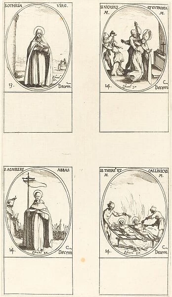 St. Othilia;Sts. Nicasius & Eutropia;St. Agnelus;Sts. Thyrs & Callinicus