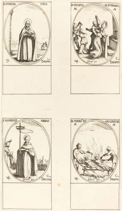 Framed Print : St. Othilia;Sts. Nicasius & Eutropia;St. Agnelus;Sts. Thyrs & Callinicus Framed Print : St. Othilia;Sts. Nicasius & Eutropia;St. Agnelus;Sts. Thyrs & Callinicus