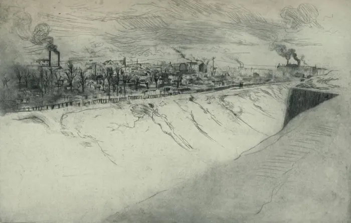 Framed Print : St Ouen Viewed from the Fortifications of Paris, 1915. Artist: Edgar Chahine Framed Print : St Ouen Viewed from the Fortifications of Paris, 1915. Artist: Edgar Chahine