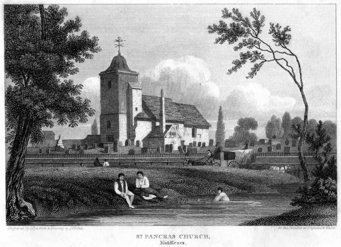 Framed Print : St Pancras Old Church, London, 1815. Artist: Charles Pye Framed Print : St Pancras Old Church, London, 1815. Artist: Charles Pye