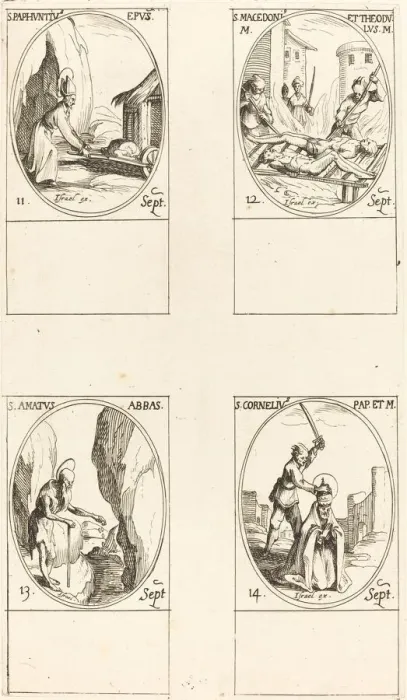 Framed Print : St. Paphnutius; Sts. Macedonius and Theodulus; St. Amatus; St. Cornelias Framed Print : St. Paphnutius; Sts. Macedonius and Theodulus; St. Amatus; St. Cornelias