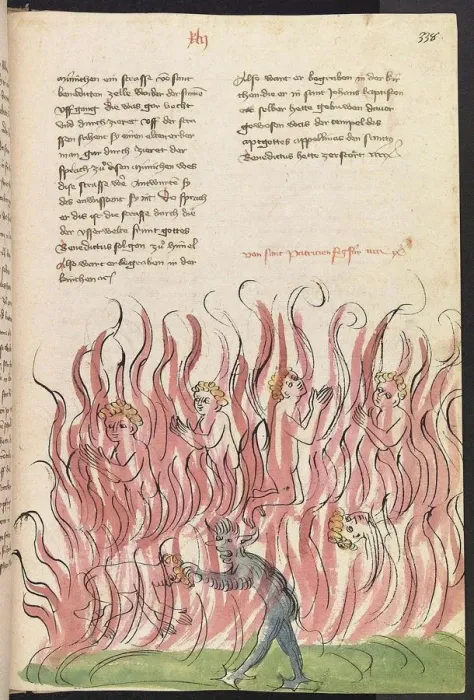 Framed Print : St Patricks Purgatory. From the Alsacian Legenda Aurea, 1418-1419 Framed Print : St Patricks Purgatory. From the Alsacian Legenda Aurea, 1418-1419
