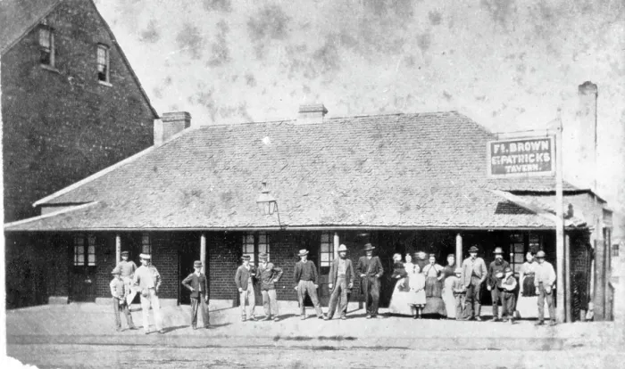 Framed Print : St. Patrick's Tavern, Queen Street, Brisbane, c1873. Creator: Unknown. St. Patrick's Tavern, Queen Street, Brisbane, c1873. Creator: Unknown Framed Print : St. Patrick's Tavern, Queen Street, Brisbane, c1873. Creator: Unknown. St. Patrick's Tavern, Queen Street, Brisbane, c1873. Creator: Unknown