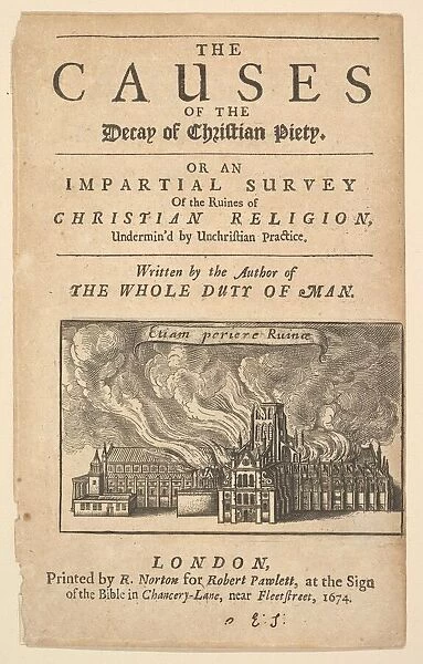 St. Pauls Burning, (Lex ignea), 1671 or after. Creator: Wenceslaus Hollar