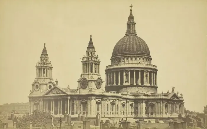 Framed Print : St. Pauls Cathedral, 1850-1900. Creator: Unknown Framed Print : St. Pauls Cathedral, 1850-1900. Creator: Unknown