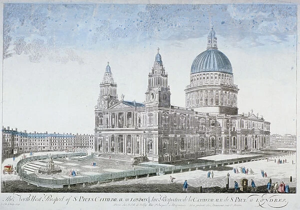 St Pauls Cathedral, City of London, 1755. Artist: NJB de Poilly