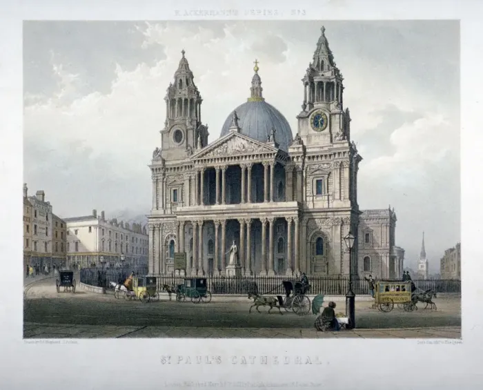 Framed Print : St Pauls Cathedral, City of London, 1851. Artist: Thomas Picken Framed Print : St Pauls Cathedral, City of London, 1851. Artist: Thomas Picken