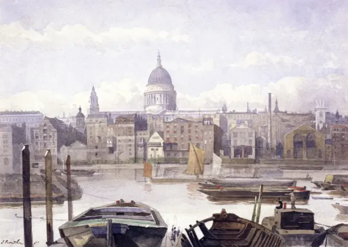 Framed Print : St Pauls Cathedral, London, 1887. Artist: John Crowther Framed Print : St Pauls Cathedral, London, 1887. Artist: John Crowther