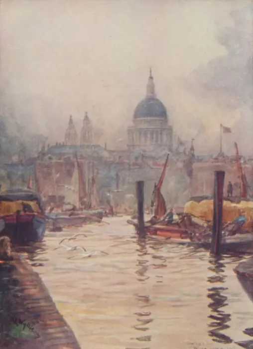 Framed Print : St. Pauls Cathedral, London, 1910. Artist: William Lionel Wyllie Framed Print : St. Pauls Cathedral, London, 1910. Artist: William Lionel Wyllie