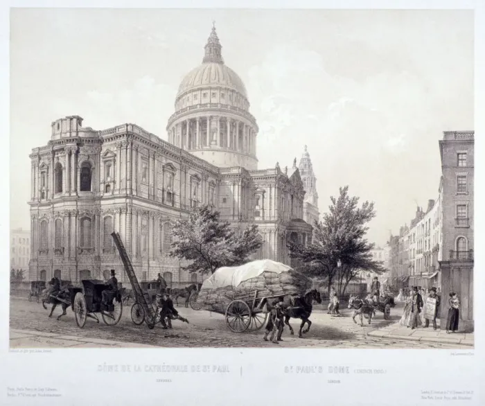 Framed Print : St Pauls Cathedral, London, c1855. Artist: Jules Louis Arnout Framed Print : St Pauls Cathedral, London, c1855. Artist: Jules Louis Arnout