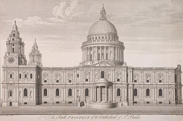 St Pauls Cathedral (new) exterior, c1750. Artist: Nathaniel Parr