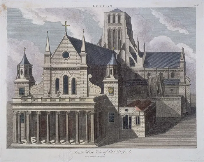 Framed Print : St Pauls Cathedral (old), London, c17th century, (1814). Artist: John Chapman Framed Print : St Pauls Cathedral (old), London, c17th century, (1814). Artist: John Chapman