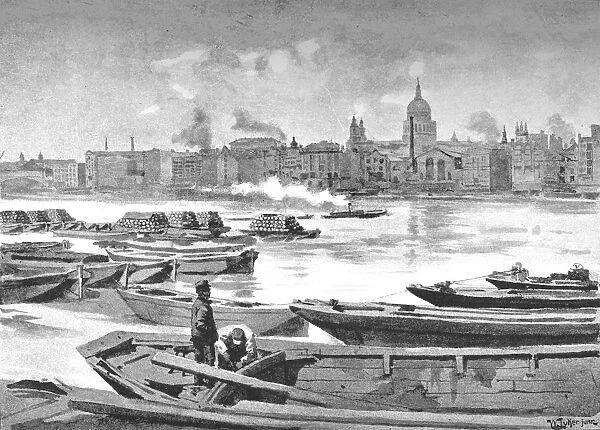 St. Pauls Cathedral from the South Bank of the River, 1891. Artist: William Luker