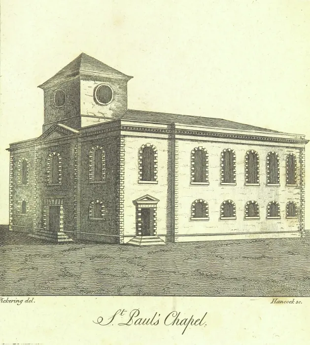 Framed Print : St. Paul's Chapel, 1809. Creator: Hancock. St. Paul's Chapel, 1809. Creator: Hancock Framed Print : St. Paul's Chapel, 1809. Creator: Hancock. St. Paul's Chapel, 1809. Creator: Hancock