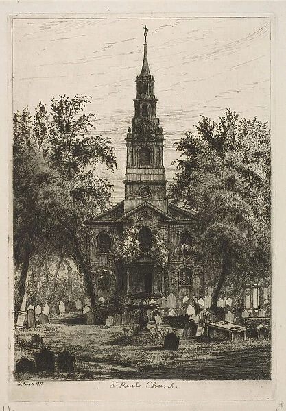 St. Pauls Chapel, New York (from Scenes of Old New York), 1877. Creator: Henry Farrer