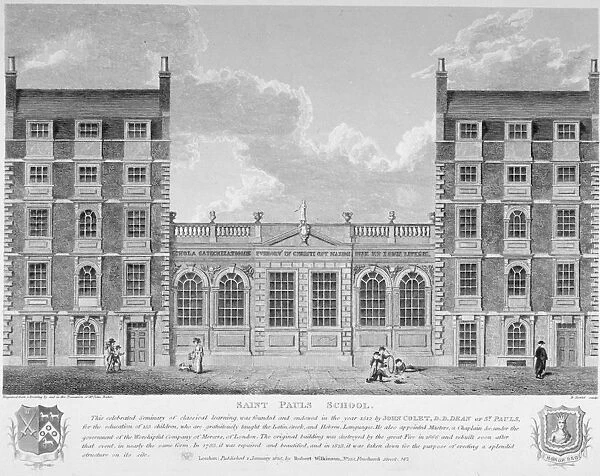 St Pauls School, City of London, 1825. Artist: Bartholomew Howlett