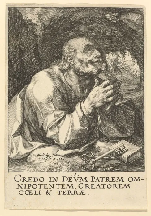 Framed Print : St. Peter, from Christ, the Apostles and St. Paul with the Creed, 1589 Framed Print : St. Peter, from Christ, the Apostles and St. Paul with the Creed, 1589