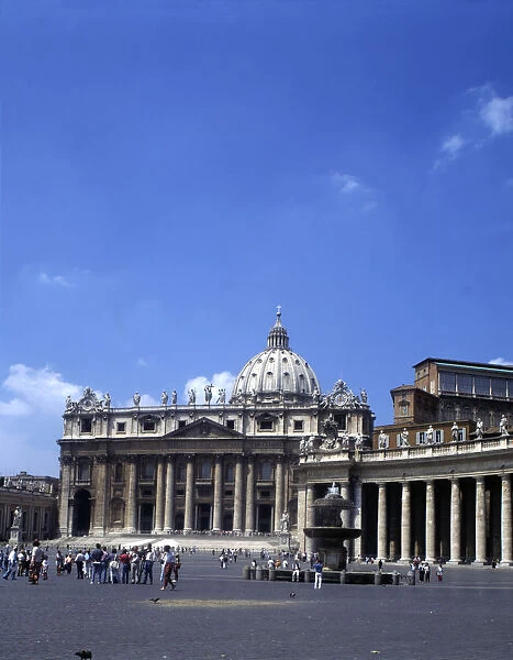 St. Peters Basilica and a balcony where the Pope makes his appearances