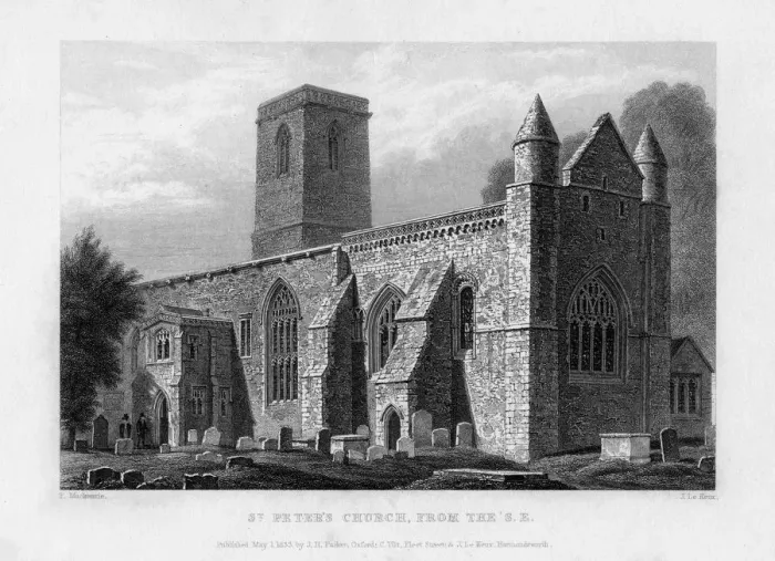 Framed Print : St Peters Church, from the south-east, Oxford, 1833. Artist: John Le Keux Framed Print : St Peters Church, from the south-east, Oxford, 1833. Artist: John Le Keux