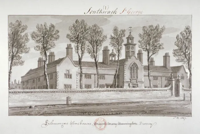 Framed Print : St Peters Hospital, Southwark, London, 1827. Artist: John Chessell Buckler Framed Print : St Peters Hospital, Southwark, London, 1827. Artist: John Chessell Buckler