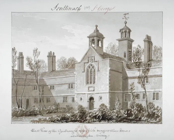 Framed Print : St Peters Hospital, Southwark, London, 1827. Artist: John Chessell Buckler Framed Print : St Peters Hospital, Southwark, London, 1827. Artist: John Chessell Buckler