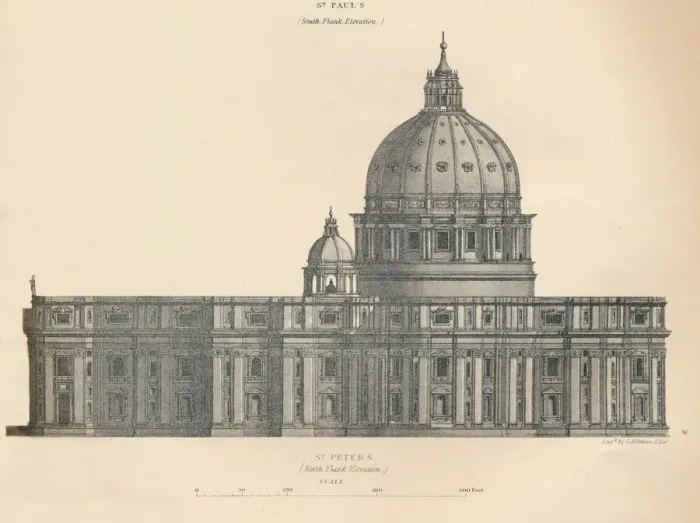 Framed Print : St. Peters - north flank elevation, 1889. Creator: George Aikman Framed Print : St. Peters - north flank elevation, 1889. Creator: George Aikman