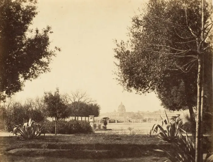 Framed Print : St. Peters from the Pincian Hill, 1853-56. Creator: Possibly by Jane Martha St. John