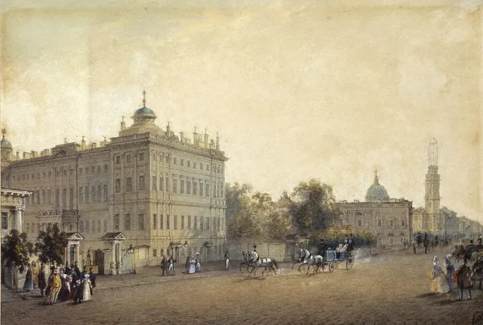 Framed Print : St. Petersburg. The Anichkov Palace, 1830s. Artist: Sadovnikov, Vasily Semyonovich (1800-1879) Framed Print : St. Petersburg. The Anichkov Palace, 1830s. Artist: Sadovnikov, Vasily Semyonovich (1800-1879)
