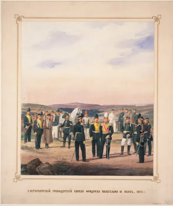 Framed Print : St. Petersburg Life-Guards Grenadier Regiment of King Frederick William III, 1871. Artist: Piratsky, Karl Karlovich (1813-1889) Framed Print : St. Petersburg Life-Guards Grenadier Regiment of King Frederick William III, 1871. Artist: Piratsky, Karl Karlovich (1813-1889)
