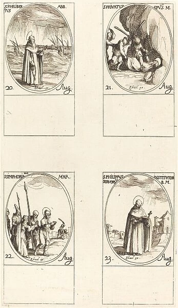 St. Philibert, Abbot; St. Privatus; St. Symphorian; St. Philip. Creator: Jacques Callot