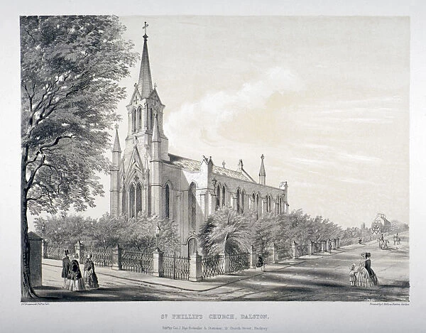 St Philips Church, Dalston, Hackney, London, c1850. Artist: CJ Greenwood