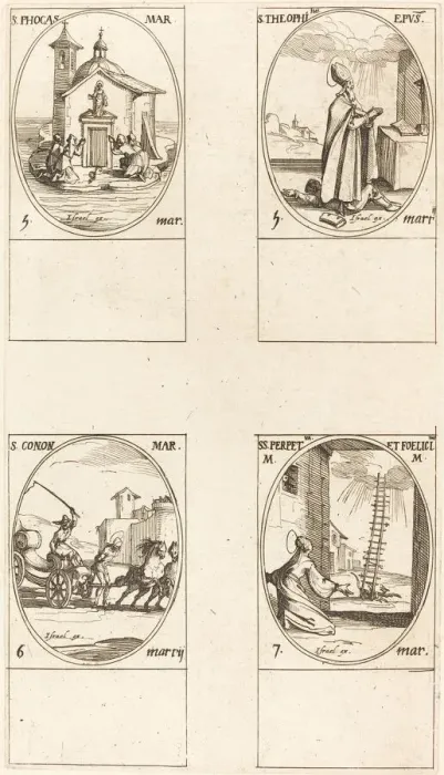 Framed Print : St. Phocas; St. Theophilus; St. Conon; Sts. Perpetua and Felicitas Framed Print : St. Phocas; St. Theophilus; St. Conon; Sts. Perpetua and Felicitas