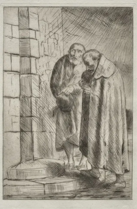 Framed Print : St. Pierre et St. Paul a la porte de M. Richard. Creator: Alphonse Legros (French, 1837-1911) Framed Print : St. Pierre et St. Paul a la porte de M. Richard. Creator: Alphonse Legros (French, 1837-1911)