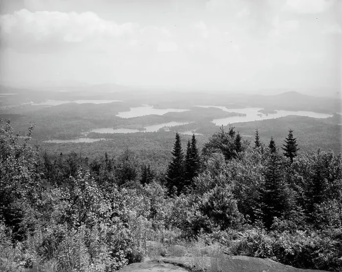 Framed Print : St. Regis Lakes from St. Regis Mtns. Adirondack Mts. N.Y. between 1900 and 1910. Creator: Unknown Framed Print : St. Regis Lakes from St. Regis Mtns. Adirondack Mts. N.Y. between 1900 and 1910. Creator: Unknown