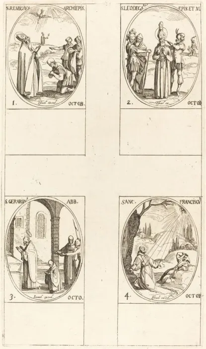 Framed Print : St. Remigius; St. Leodegarius; St. Gerard, Abbot; St. Francis of Assisi Framed Print : St. Remigius; St. Leodegarius; St. Gerard, Abbot; St. Francis of Assisi
