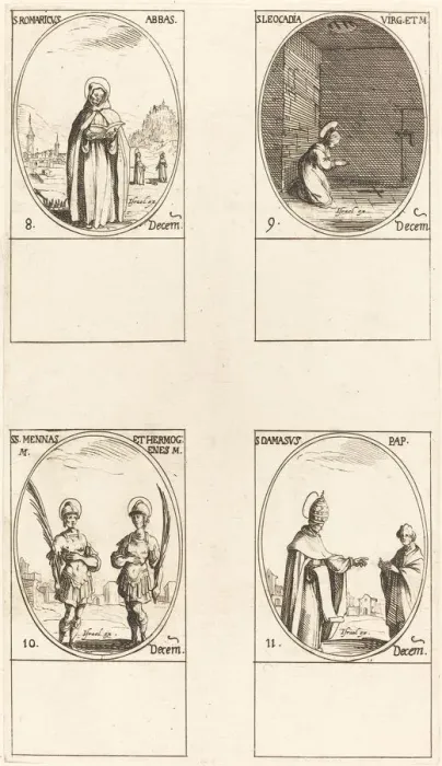 Framed Print : St. Romaricus; St. Leocadia; Sts. Mennas and Hermogenes; St. Damasus Framed Print : St. Romaricus; St. Leocadia; Sts. Mennas and Hermogenes; St. Damasus