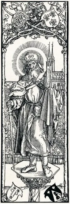 Framed Print : St Sebaldus on a Capital, (1906). Artist: Albrecht Durer Framed Print : St Sebaldus on a Capital, (1906). Artist: Albrecht Durer