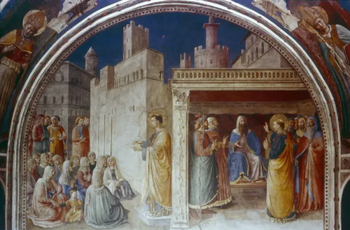 Framed Print : St Stephen Preaching, mid 15th century. Artist: Fra Angelico Framed Print : St Stephen Preaching, mid 15th century. Artist: Fra Angelico