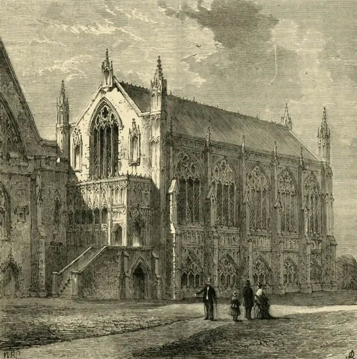 Framed Print : St. Stephens Chapel, 1830, (1881). Creator: Unknown Framed Print : St. Stephens Chapel, 1830, (1881). Creator: Unknown