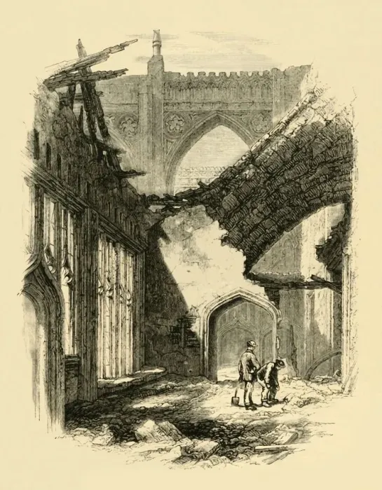 Framed Print : St. Stephens Chapel. - Interior after the Fire, 1881. Creator: Unknown Framed Print : St. Stephens Chapel. - Interior after the Fire, 1881. Creator: Unknown