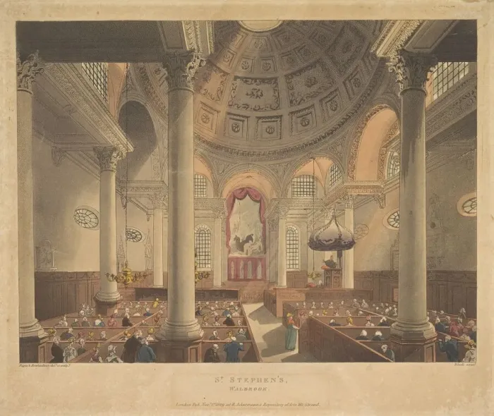 Framed Print : St. Stephens Walbrook, November 1, 1809. Creators: Thomas Rowlandson Framed Print : St. Stephens Walbrook, November 1, 1809. Creators: Thomas Rowlandson