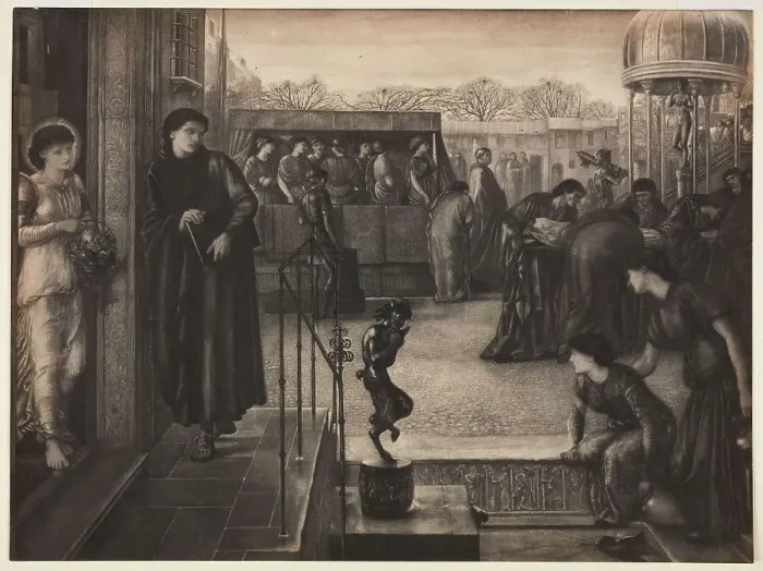 Framed Print : St Theophilus and the Angel, 1874-1951. Creator: Sir Edward Coley Burne-Jones Framed Print : St Theophilus and the Angel, 1874-1951. Creator: Sir Edward Coley Burne-Jones