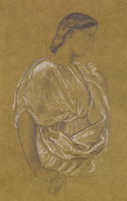 Framed Print : St Theophilus and the Angel - Study of a Court Lady, 1863-67. Creator: Sir Edward Coley Burne-Jones Framed Print : St Theophilus and the Angel - Study of a Court Lady, 1863-67. Creator: Sir Edward Coley Burne-Jones